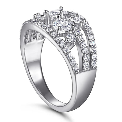 Anillo de plata de ley 925 MuShan Luxury Jewelry con circonita cúbica de grado 7A, corte cojín, joyería fina para mujer para oficina, chapado en oro auténtico