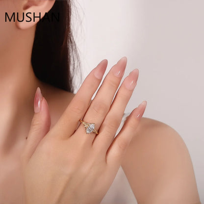 MUSHAN Luxury Custom 14K 18K Gold Rings Band Jewelry With Moissanite Diamond Lab Grown Gemstones Diamond Wedding Ring For Women