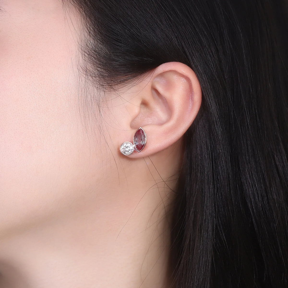 MUSHAN Custom Jewelry 10k 14k 18k Gold 925 Silver Stud Earrings Women 2ct Lab Grown Gemstones Earrings Ear Pin Moissanite Jewel