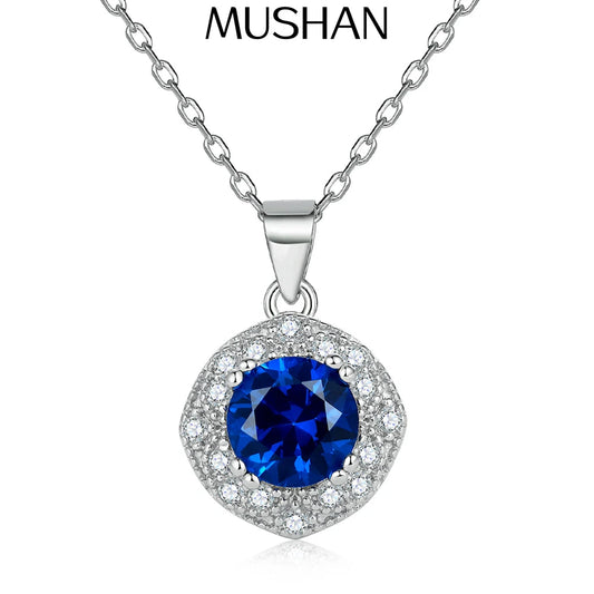 MuShan Luxury Jewelry 925 Sterling Silver Necklace Zircon 5A Grade Choker Casual for Her 18K Gold Plated Premium Jewelry Pendant