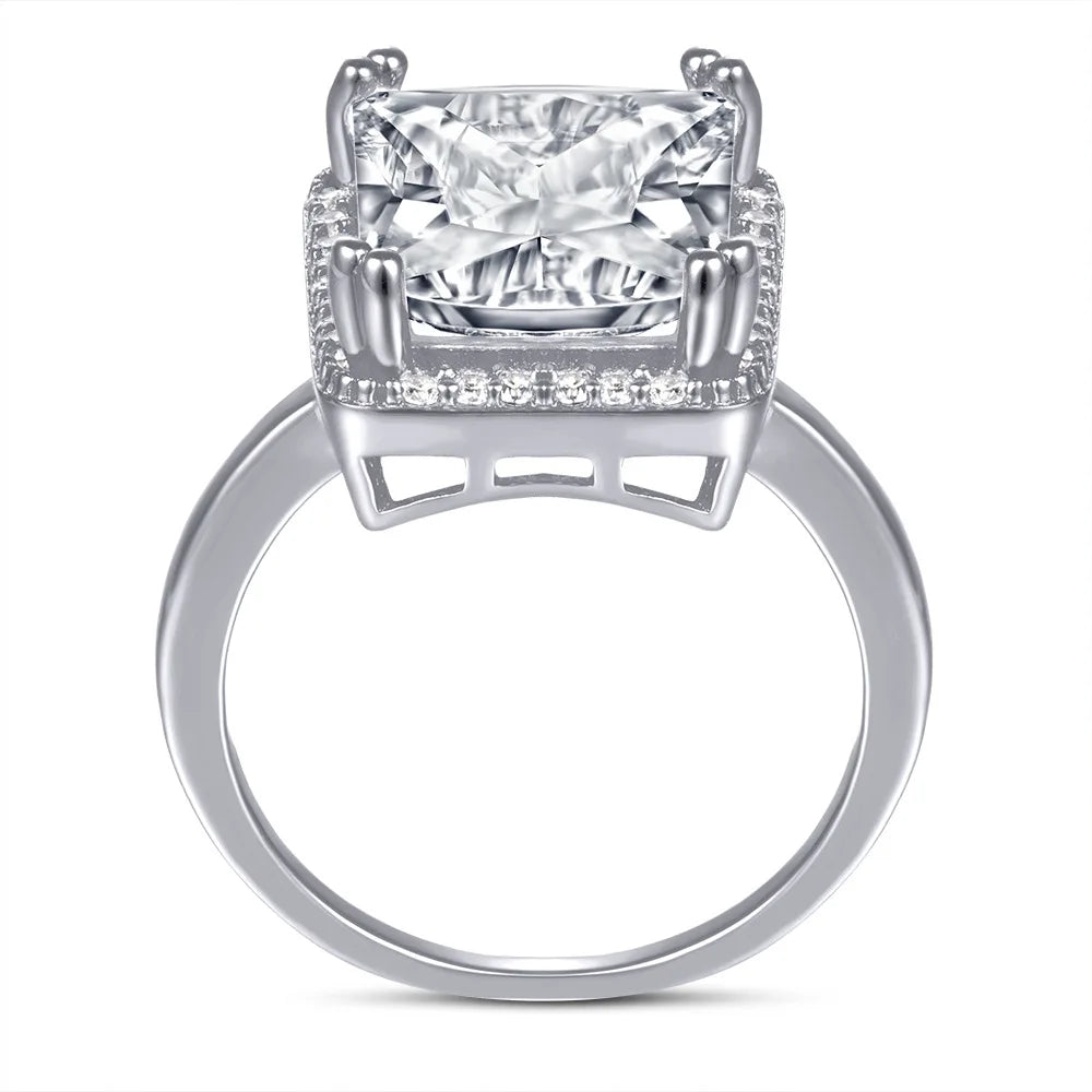 MuShan Jewelry 925 Sterling Silver Rings Bands Rings Bands Ring 7A Cubic Zirconia Valentine Timeless Anniversary  Women Gift