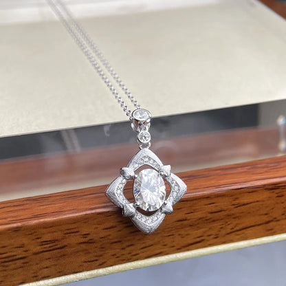 MuShan Designer Jewelry 925 Sterling Silver Opera Necklace Pear Moissanite for Partner Gold Vermeil MST Patent Cocktail Operas