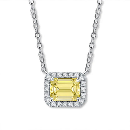 MUSHAN Bijoux de luxe pour femme, pendentif cube de sucre en argent sterling S925 avec diamant haut carbone, collier avec saphir et diamants