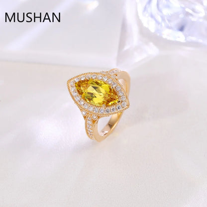 MUSHAN Luxury Custom 14K 18K Gold Rings Band Jewelry With Moissanite Diamond Lab Grown Gemstones Diamond Wedding Ring For Women