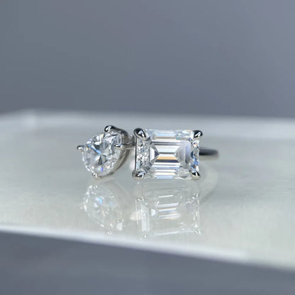 Anillo de mujer MUSHAN Luxury Jewelry en plata de ley 925, diamante de moissanita con certificado GRA, color D, esmeralda, joyería fina