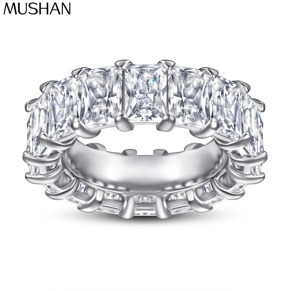 MuShan Jewelry 925 Sterling Silver Rings Bands Engagement Ring 7A Cubic Zirconia  Women Romantic Anniversary  Women Gift