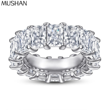 MuShan Jewelry 925 Sterling Silver Rings Bands Engagement Ring 7A Cubic Zirconia  Women Romantic Anniversary  Women Gift