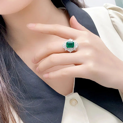 MUSHAN Custom Luxury 18k Gold Jewelry 925 Sterling Silver Ring Lab Grown Emerald Ruby Sapphire Ring Band for Women Fine Jewelry