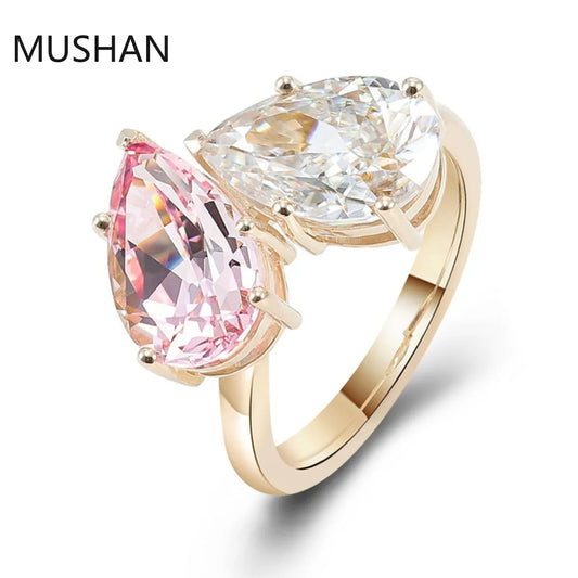 MUSHAN Luxury Custom 14K 18K Gold Rings Band Jewelry With Moissanite Diamond Lab Grown Gemstones Diamond Wedding Ring For Women