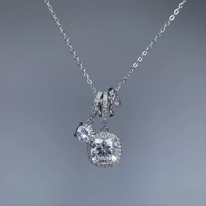 MuShan Luxury Jewelry 925 Sterling Silver Necklace Collar Brilliant Moissanite Girls Best Mom Platinum Plated MST Patent Collars