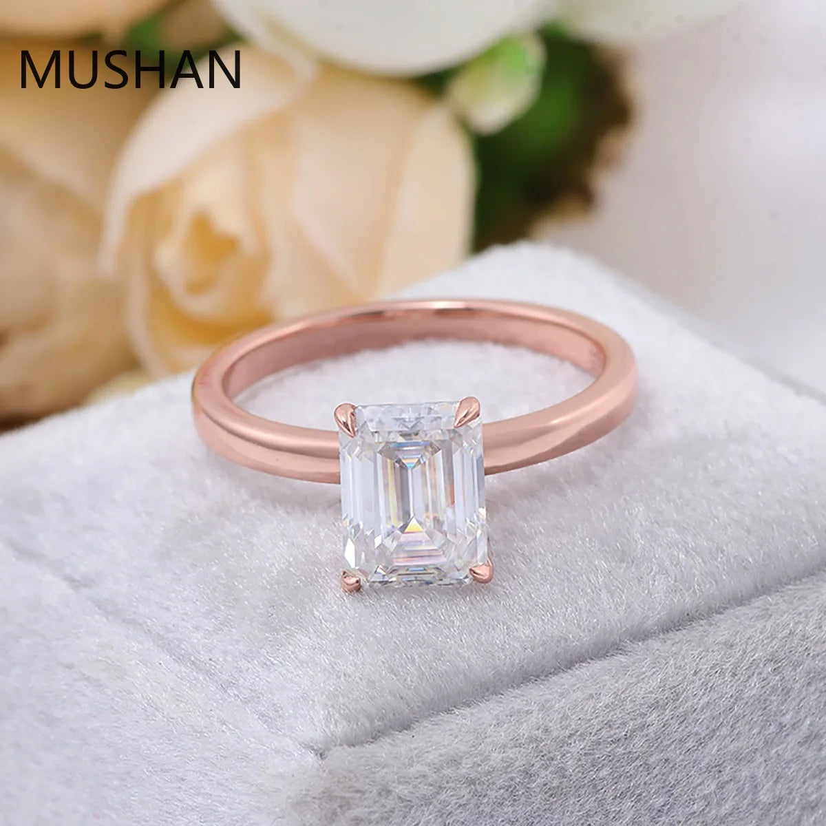 MUSHAN Luxury Custom 14K 18K Gold Rings Band Jewelry With Moissanite Diamond Lab Grown Gemstones Diamond Wedding Ring For Women