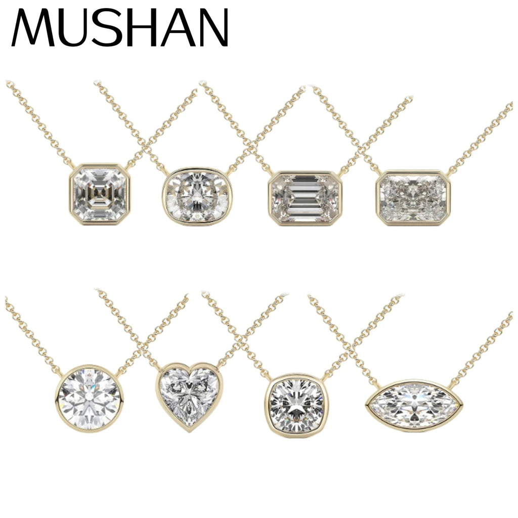MUSHAN Bespoke Jewelry 925 Sterling Silver Necklace Moissanite D Color VVS Fine Opulent 925 Sterling Silver Pendants Diamond