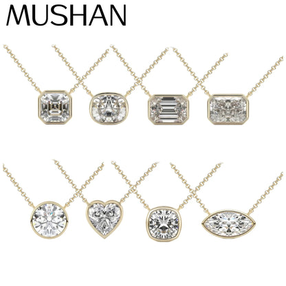 MUSHAN Bespoke Jewelry 925 Sterling Silver Necklace Moissanite D Color VVS Fine Opulent 925 Sterling Silver Pendants Diamond