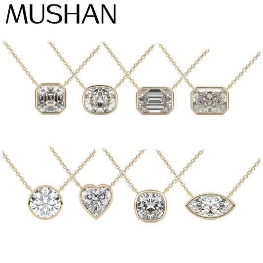 MUSHAN Bespoke Jewelry 925 Sterling Silver Necklace Moissanite D Color VVS Fine Opulent 925 Sterling Silver Pendants Diamond
