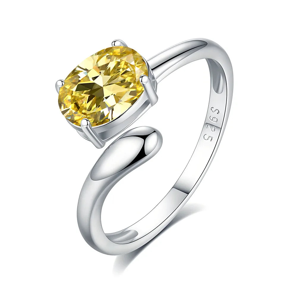 MuShan Jewelry 925 Sterling Silver Ring Wedding Band HCD Gemstones Bachelorette Gift Romantic Style Women Rings Fine Jewelry