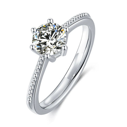 MuShan Jewelry 925 Sterling Silver Ring Moissanite D Color VVS Luxury Round Bold Sophisticated Rings Diamond Accessories