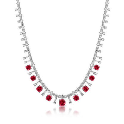 MUSHAN Luxury Jewelry 925 Sterling Silver Chain Pendant Necklace Lab Grown Emerald Ruby Gemstones Necklaces Pendants GRC Jewelry
