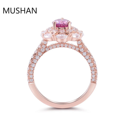 MUSHAN Luxury Custom 14K 18K Gold Rings Band Jewelry With Moissanite Diamond Lab Grown Gemstones Diamond Wedding Ring For Women