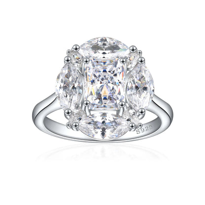 Bague de mariage MuShan Jewelry en argent sterling 925 avec diamant à haute teneur en carbone, cadeau de Noël, cadeau pour elle, bagues pour femmes, joaillerie fine