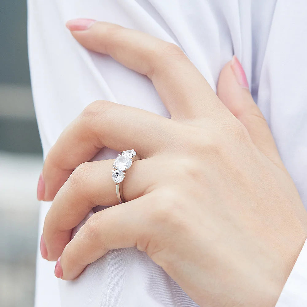 Anillos de compromiso de plata de ley 925 de MuShan Jewelry, bandas con circonita cúbica 7A, regalo romántico de aniversario y San Valentín para mujer