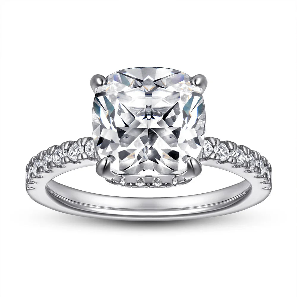 MuShan Jewelry 925 Sterling Silver Romantic Engagement Ring 5A Cubic Zirconia Rings Bands Anniversary Rings Bands  Women Gift