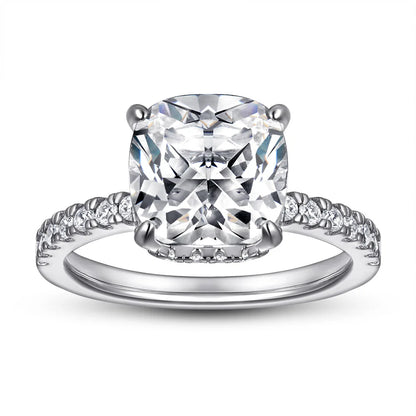 MuShan Jewelry 925 Sterling Silver Romantic Engagement Ring 5A Cubic Zirconia Rings Bands Anniversary Rings Bands  Women Gift