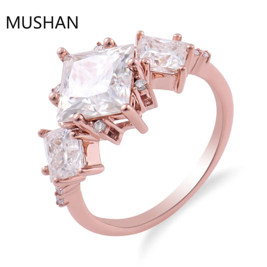MUSHAN Luxury Custom 14K 18K Gold Rings Band Jewelry With Moissanite Diamond Lab Grown Gemstones Diamond Wedding Ring For Women