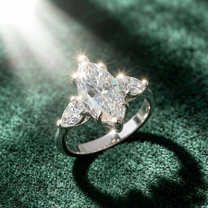 Bague MUSHAN Luxury Jewelry en argent sterling 925 pour femme, diamant moissanite taille émeraude certifié GRA, couleur D, bijou de luxe