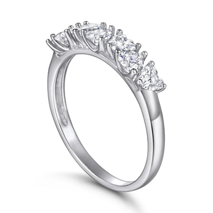 MuShan Jewelry 925 Sterling Silver Romantic Fashion Ring 7A Cubic Zirconia Rings Bands Engagement Anniversary  Women Gift