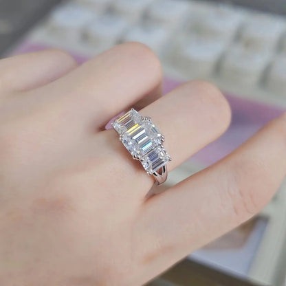 MUHAN Luxury Jewelry  925 Sterling Silver Ring Wedding Band  Women GRA Certificate Moissanite Diamond Rings D Color Fine Jewelry