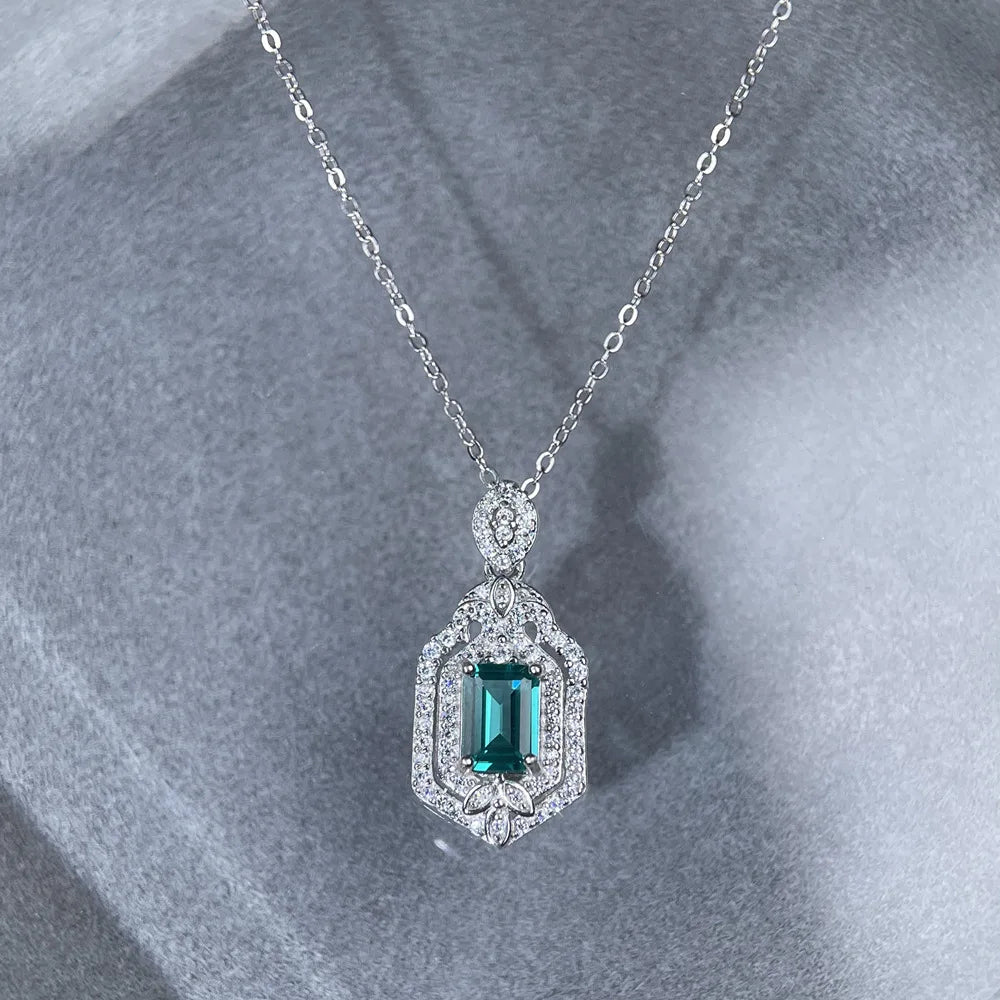 MuShan Jewelry 925 Sterling Silver Necklace Pendant Chain HCD Gemstones Minimalist Style Elegant Style Women Necklaces Jewelry