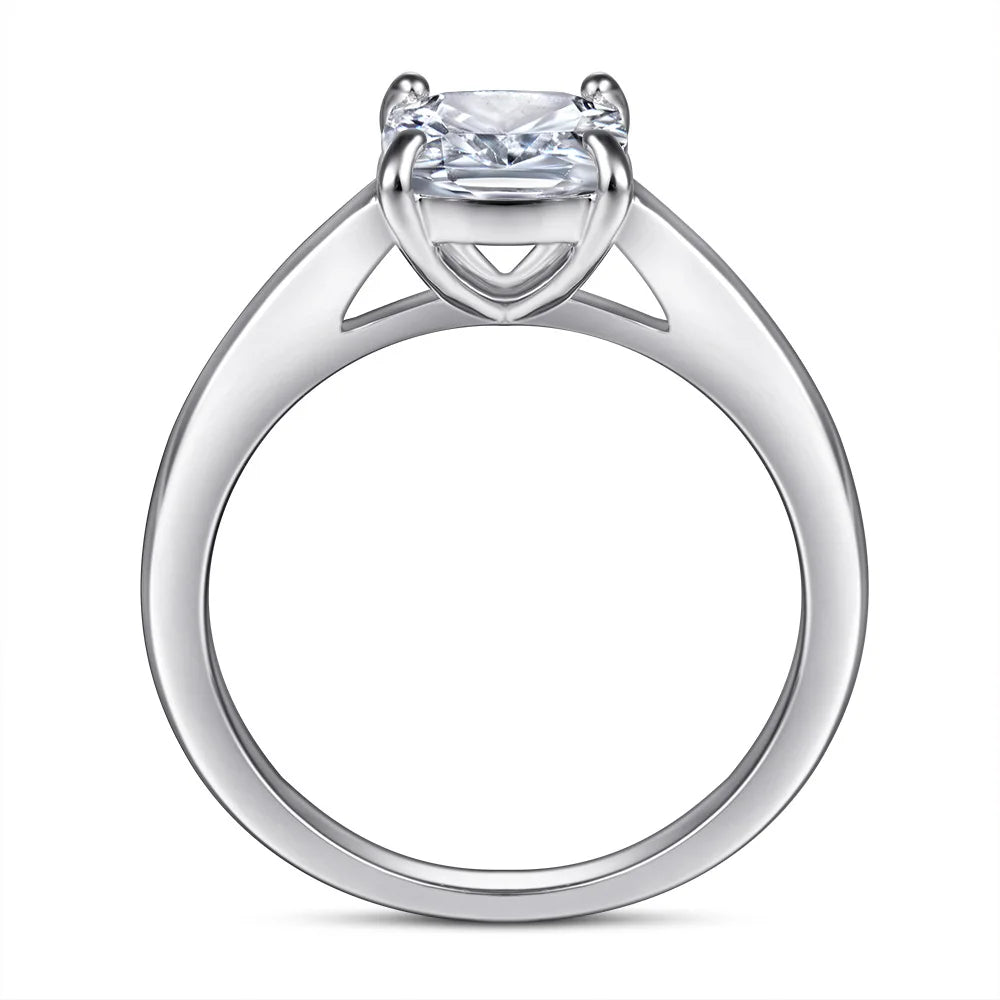 MuShan Jewelry 925 Sterling Silver Rings Bands Engagement Ring 5A Cubic Zirconia Valentine Timeless Anniversary  Women Gift