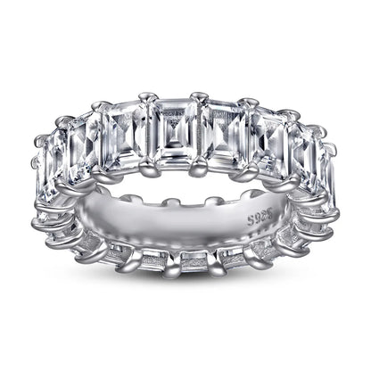 MuShan Jewelry 925 Sterling Silver Rings Bands Engagement Ring 7A Cubic Zirconia  Women Romantic Anniversary  Women Gift