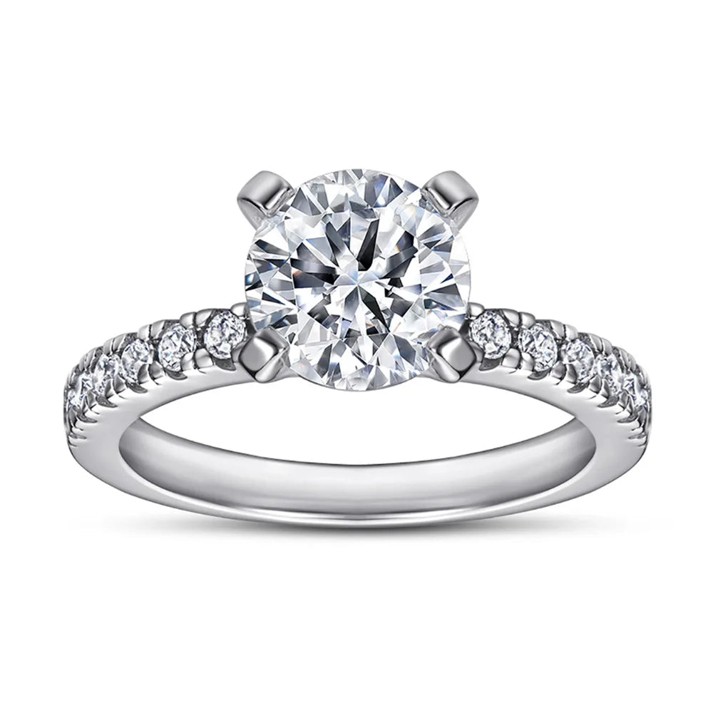 Anillo de plata de ley 925 marca MuShan con circonita de grado 5A, corazón para compromiso para ella, joyería fina bañada en oro de 18 quilates