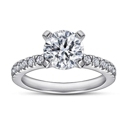 Anillo de plata de ley 925 marca MuShan con circonita de grado 5A, corazón para compromiso para ella, joyería fina bañada en oro de 18 quilates