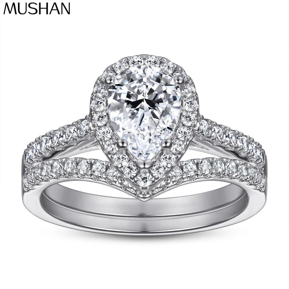 Anillos de plata de ley 925 MuShan Jewelry, anillo de moda con circonita cúbica 7A, regalo para mujer, compromiso, aniversario.