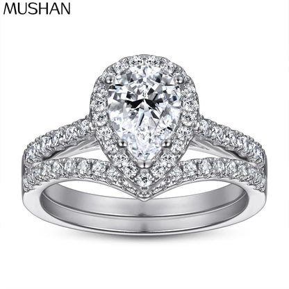 Anillos de plata de ley 925 MuShan Jewelry, anillo de moda con circonita cúbica 7A, regalo para mujer, compromiso, aniversario.