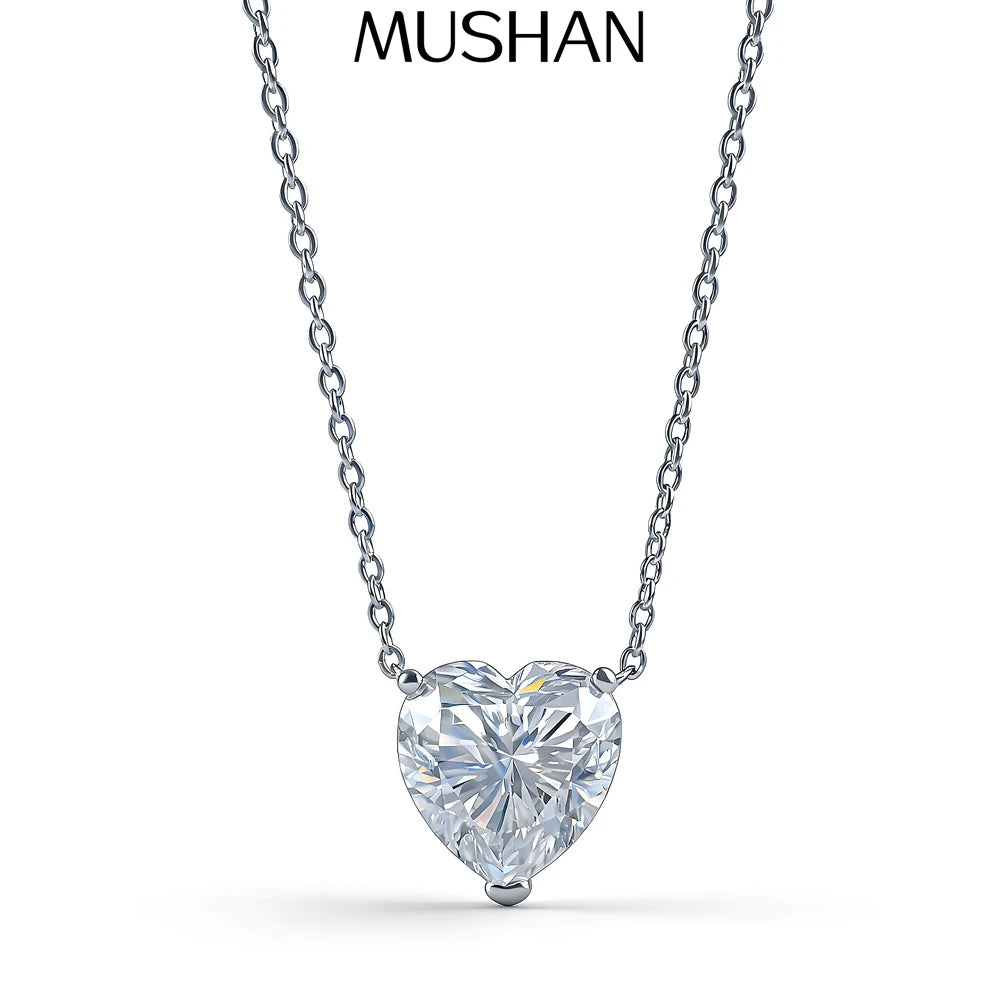 MuShan Luxury Jewelry 925 Sterling Silver Drop Pendant VVS Moissanite Office for Ladies 18K Gold Plated MST Patent Non Tarnish