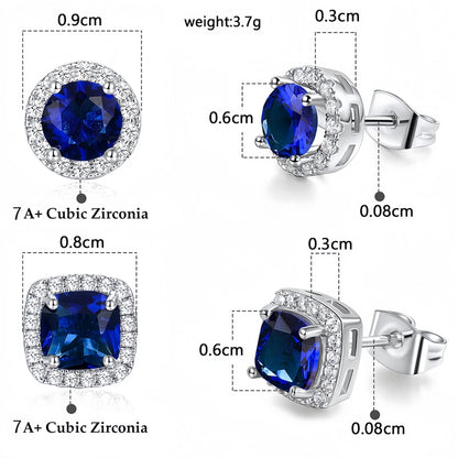 MS Luxury Jewelry 925 Sterling Silver Stud Earrings For Women Gemstones 7A Cubic Zirconia Ear Pin Earrings Stud Fine Jewelry