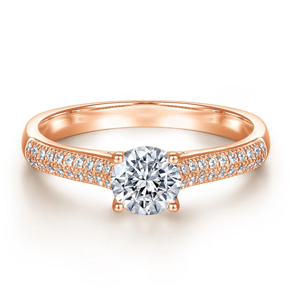 Anillo de plata de ley 925 marca MuShan con circonita cúbica 5A en forma de pera, joyería fina chapada en oro de 18 quilates para prometida, ideal para fiestas