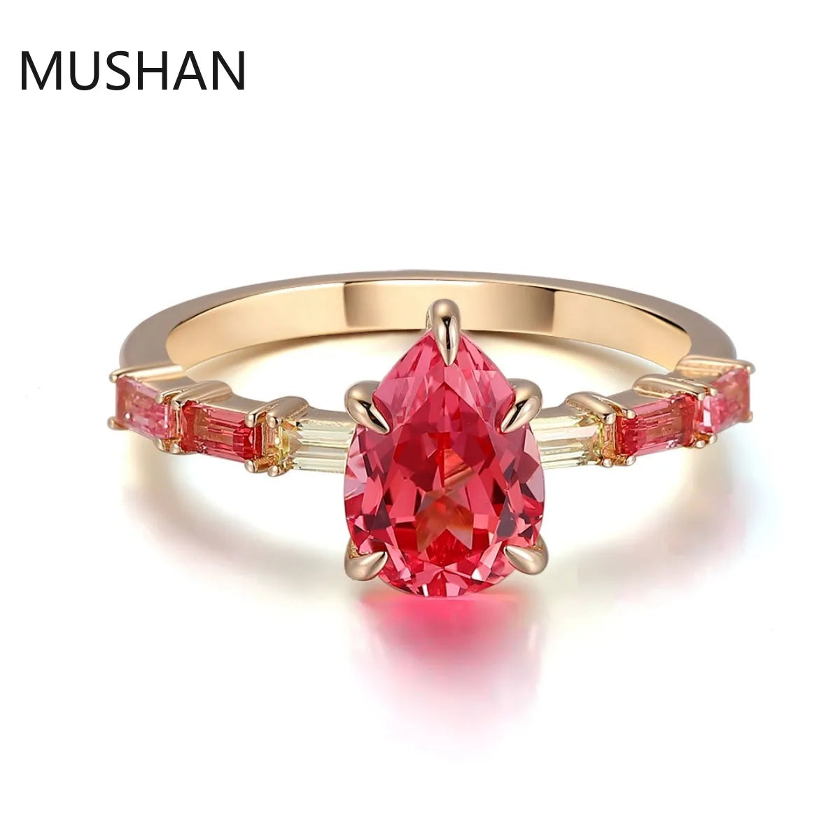 MUSHAN Luxury Custom 14K 18K Gold Rings Band Jewelry With Moissanite Diamond Lab Grown Gemstones Diamond Wedding Ring For Women