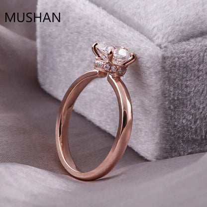MUSHAN Luxury Custom 14K 18K Gold Rings Band Jewelry With Moissanite Diamond Lab Grown Gemstones Diamond Wedding Ring For Women