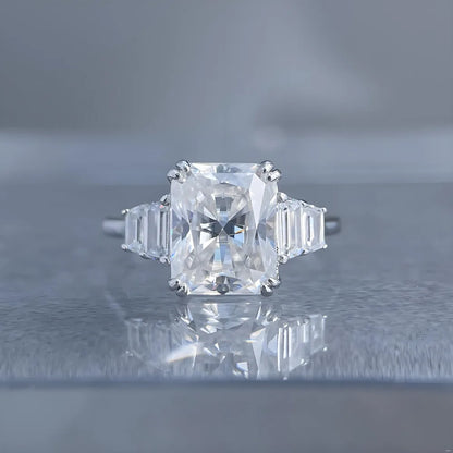 MUSHAN Luxury Jewelry 925 Sterling Silver Ring Band Women GRA Certificated Moissanite Diamond Emerald D Color Rings Fine Jewelry