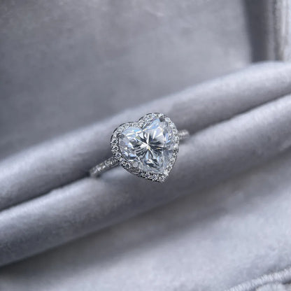 MuShan Designer Jewelry 925 Sterling Silver Ring Round Moissanite Statement Ring for Partner 18K Gold Plated MST Patent Rings