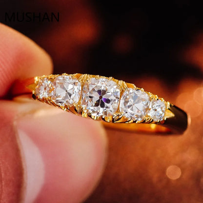 MUSHAN Luxury Custom 14K 18K Gold Rings Band Jewelry With Moissanite Diamond Lab Grown Gemstones Diamond Wedding Ring For Women