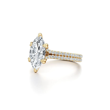 MUSHAN Custom Jewelry 925 Sterling Silver Ring Moissanite D Color VVS1 Fine Opulent Women Timeless Marquise Rings Diamond