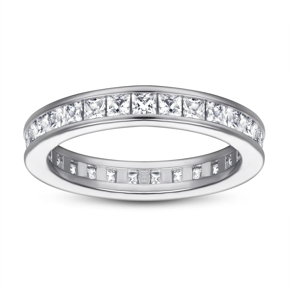 MuShan Jewelry 925 Sterling Silver Ring Wedding Band High Carbon Diamond Gift  Her Best Friend Gift Women Rings Fine Jewelry