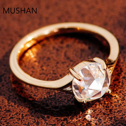 MUSHAN Luxury Custom 14K 18K Gold Rings Band Jewelry With Moissanite Diamond Lab Grown Gemstones Diamond Wedding Ring For Women