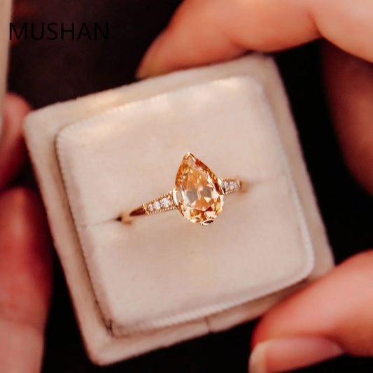 MUSHAN Luxury Custom 14K 18K Gold Rings Band Jewelry With Moissanite Diamond Lab Grown Gemstones Diamond Wedding Ring For Women