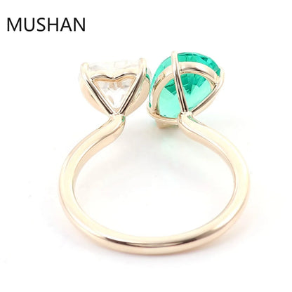 MUSHAN Luxury Custom 14K 18K Gold Rings Band Jewelry With Moissanite Diamond Lab Grown Gemstones Diamond Wedding Ring For Women